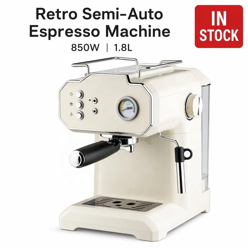 Retro półautomatyczny ekspres  – Pressure Gauge Espresso recenzja i cena