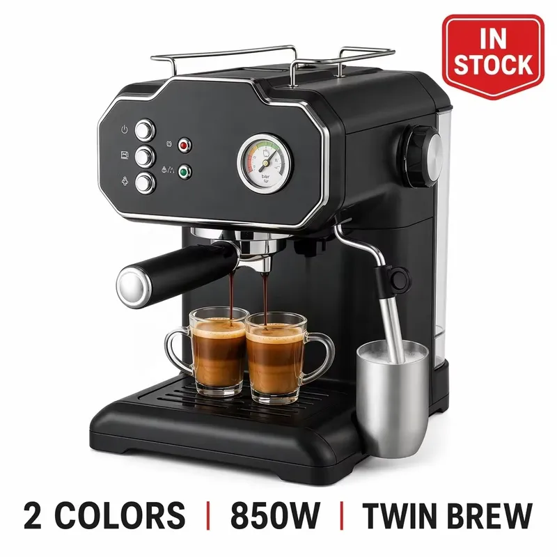 Retro półautomatyczny ekspres  – Pressure Gauge Espresso recenzja i cena